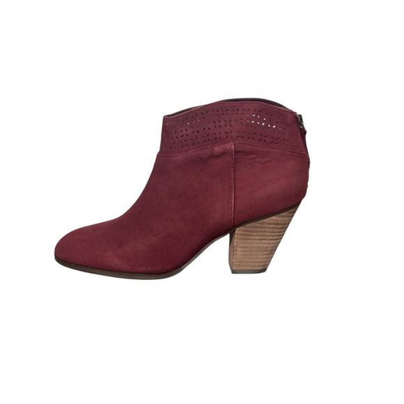 New! Violet & Red Jackson Laser Cut Topline Booties in Burgundy Red - Size 8.5 - Picture 1 of 8